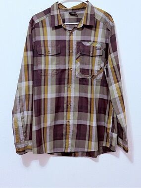 Oakley Plaid Button-Up Shirt - Brown & Olive